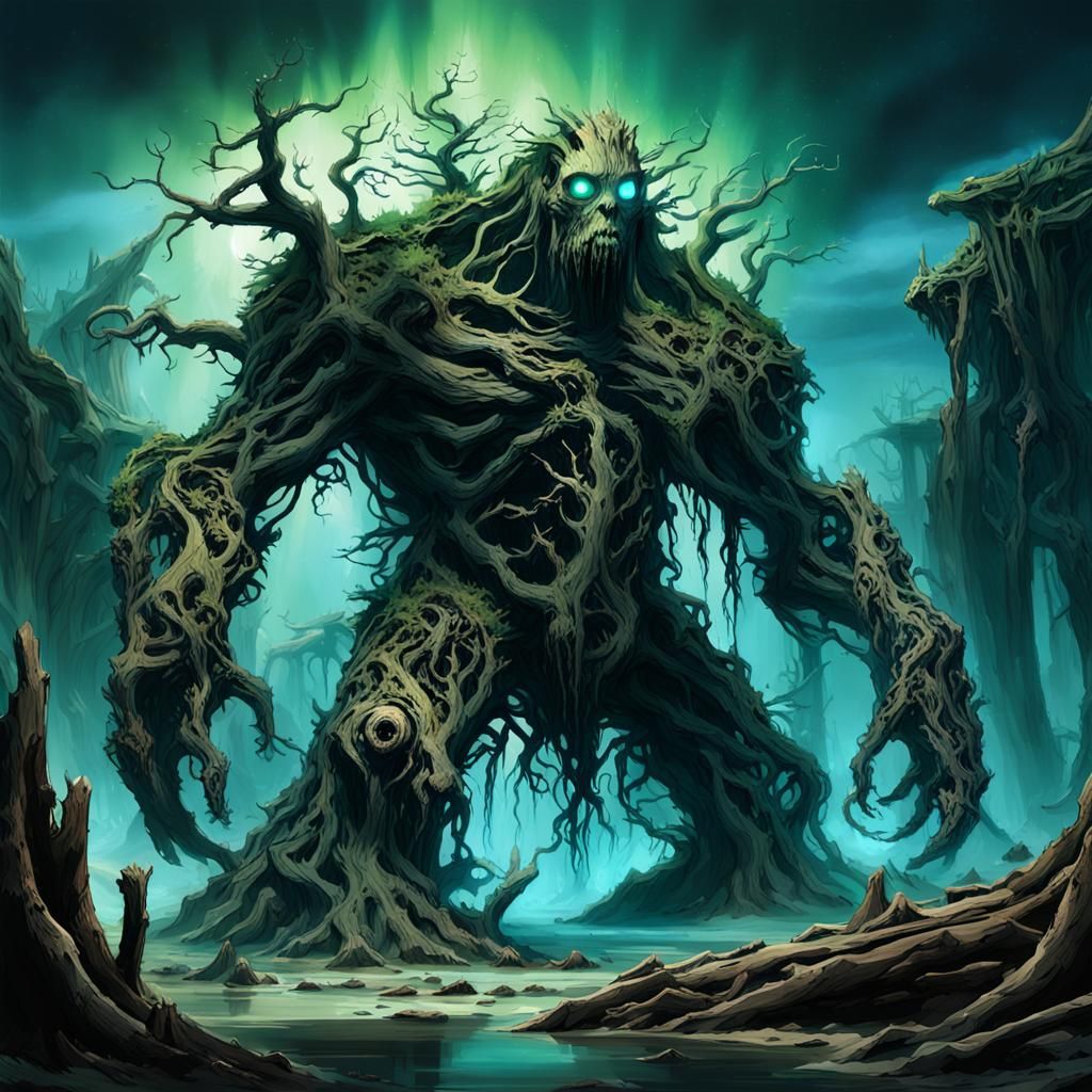 Wreckwood Colossus: Dark Fantasy Concept Art