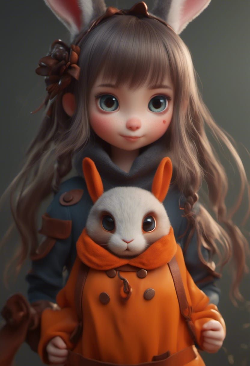 Blacksmith Rabbit Girl in Cute Style