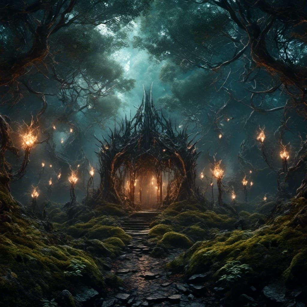 Fantasy Hybrid: Runes Light Ancient Structures