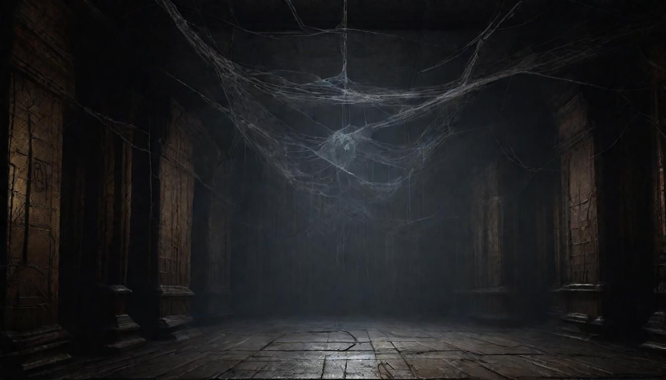 Dark Fantasy Spider Lair in a Haunting Dungeon Setting