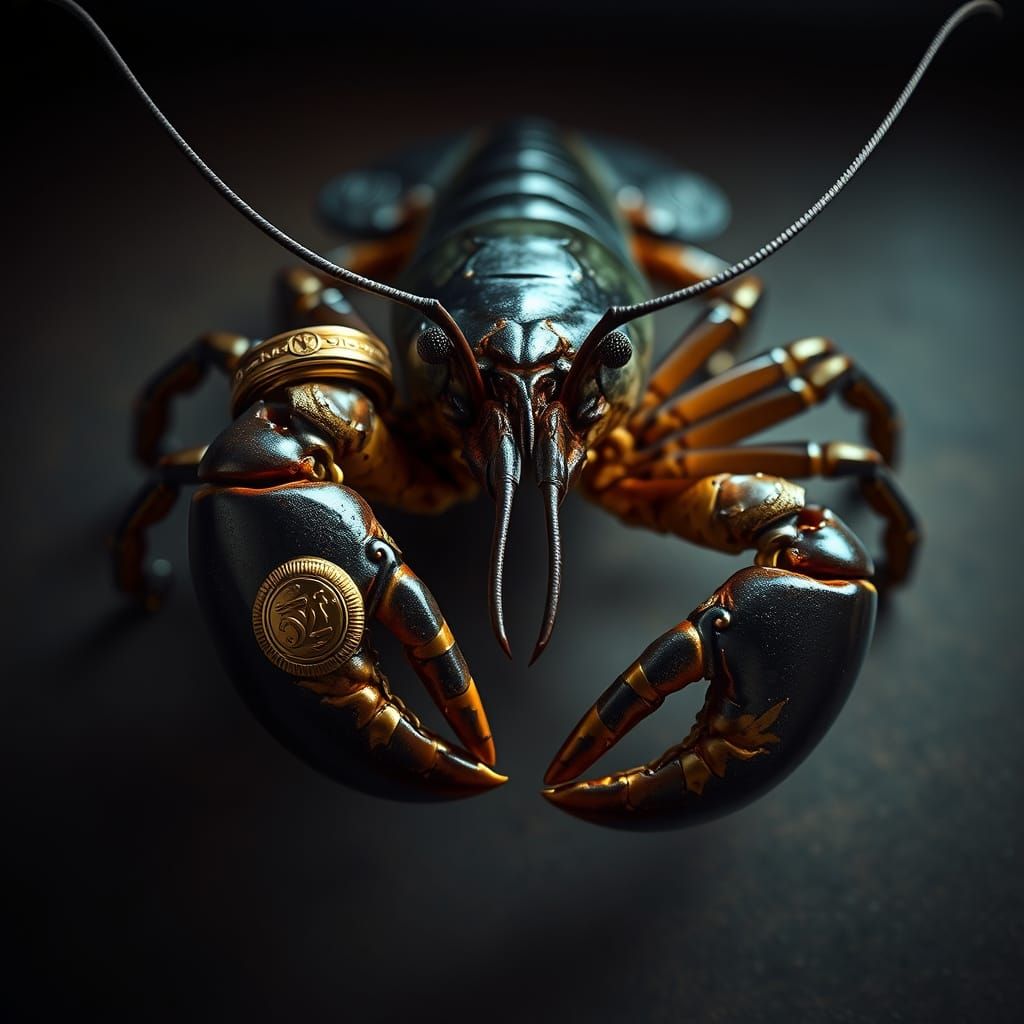Luxurious Cancer Crayfish Adorned with Gold