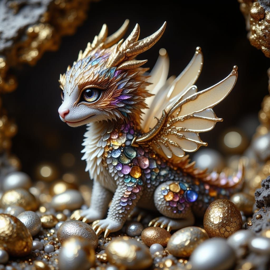 Enchanted Baby Dragon Unveils Treasure Hoard