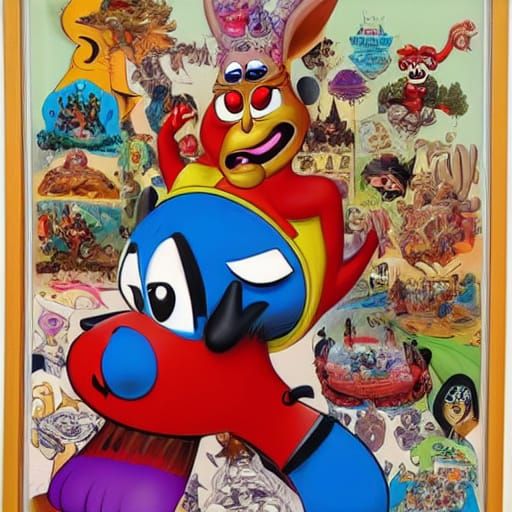 Cartoon Character in Lowbrow Art Style