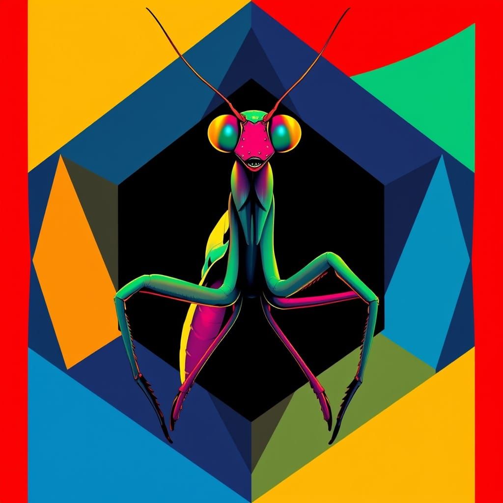 Deadly Praying Mantis Pop Art Screen Print