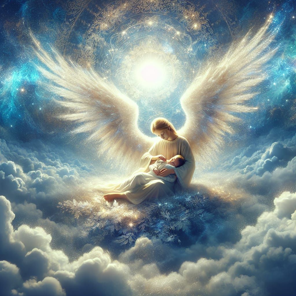 Celestial Angel Watching Over Sleeping Child