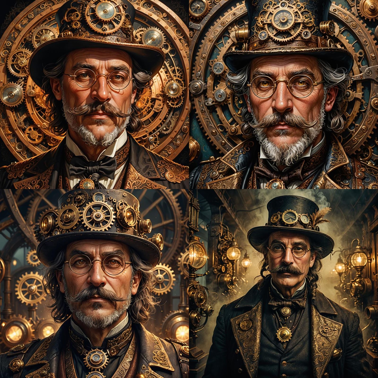 Steampunk Portrait of Man with Big Hat