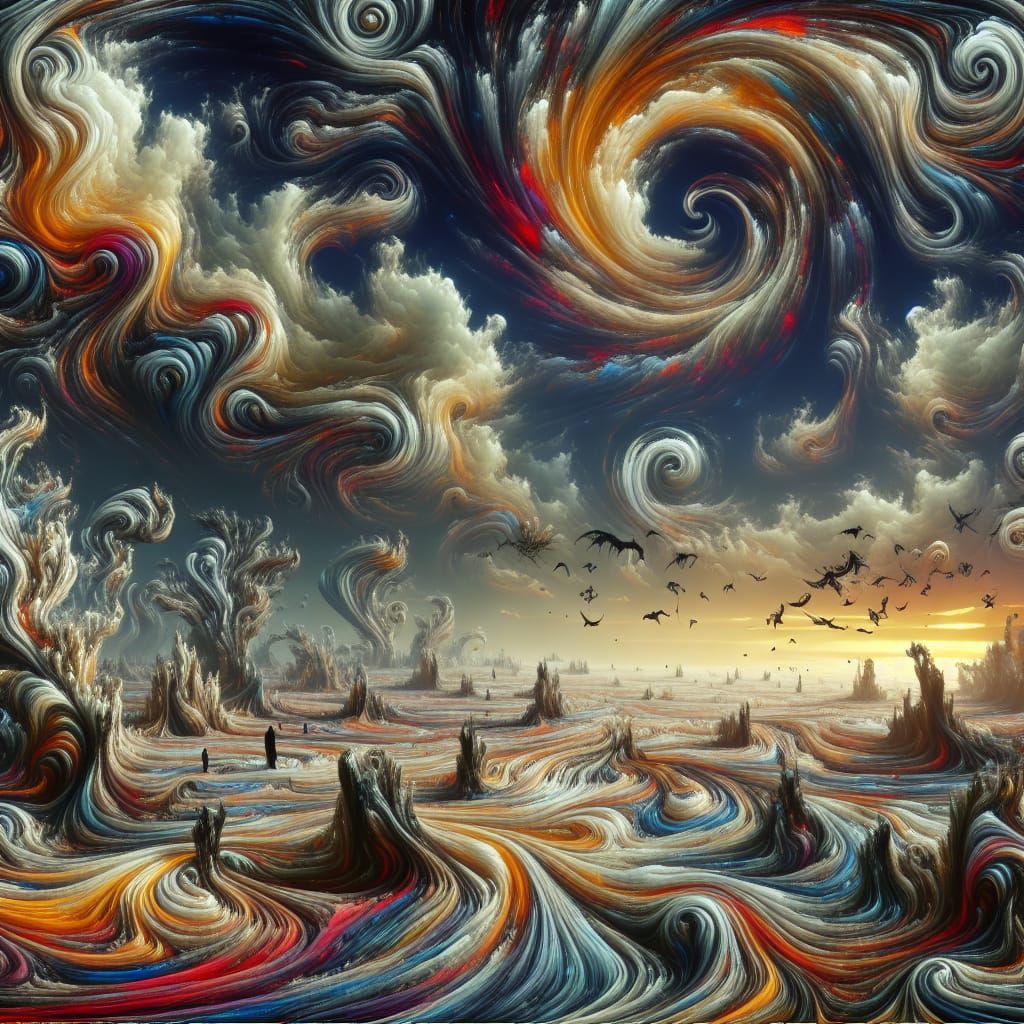 Surreal Landscape Embodies Concept of Insanity