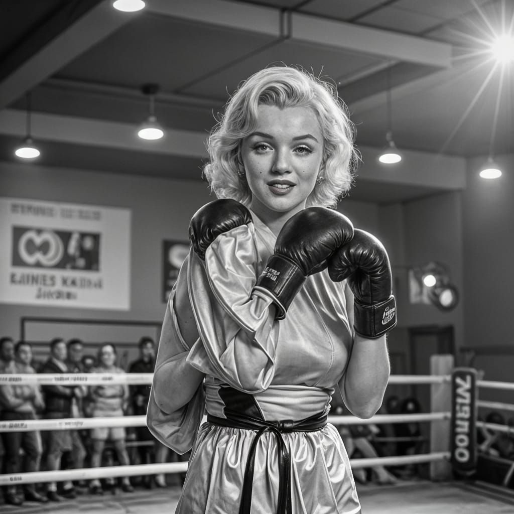 Marilyn Monroe as Boxer in the Ring