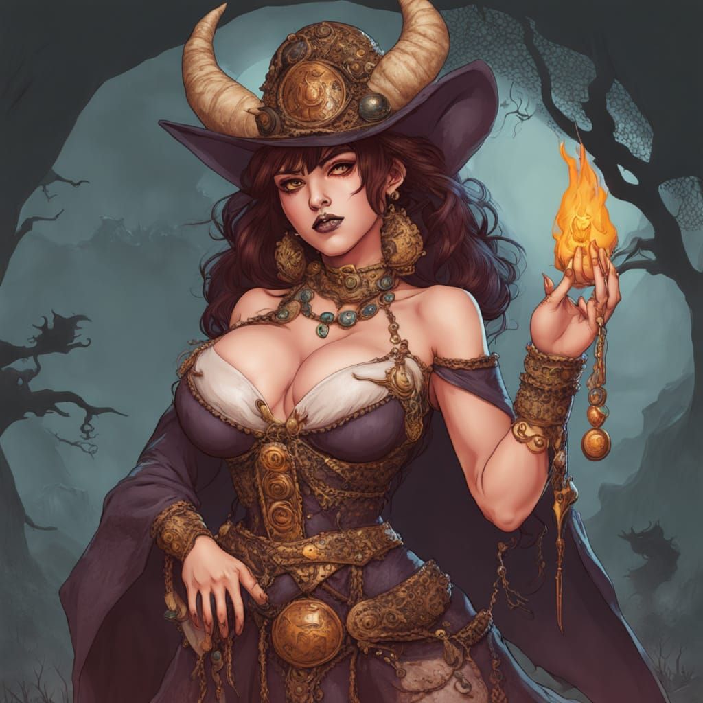 Seductive Ogre Witch Enchants with Mysterious Charm