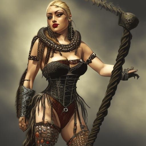 Amazonian War Chief in Dark Fantasy Concept Art