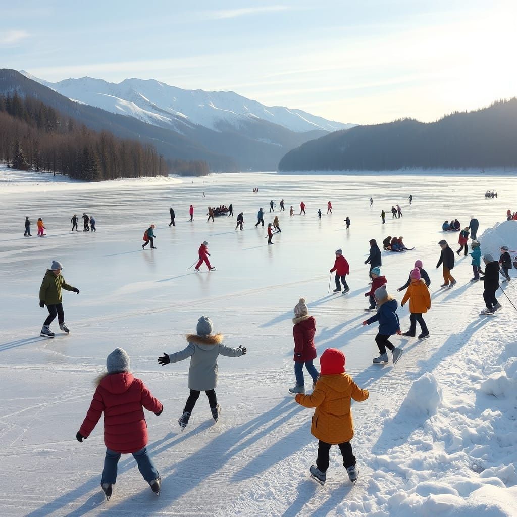 Winter Wonderland with Children at Play