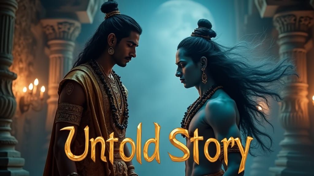 Ancient Indian King with Shiva in Mystical Palace