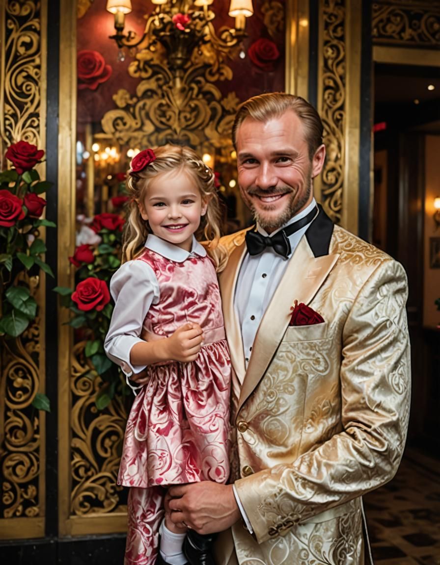 Russian father and beautiful daughter.
