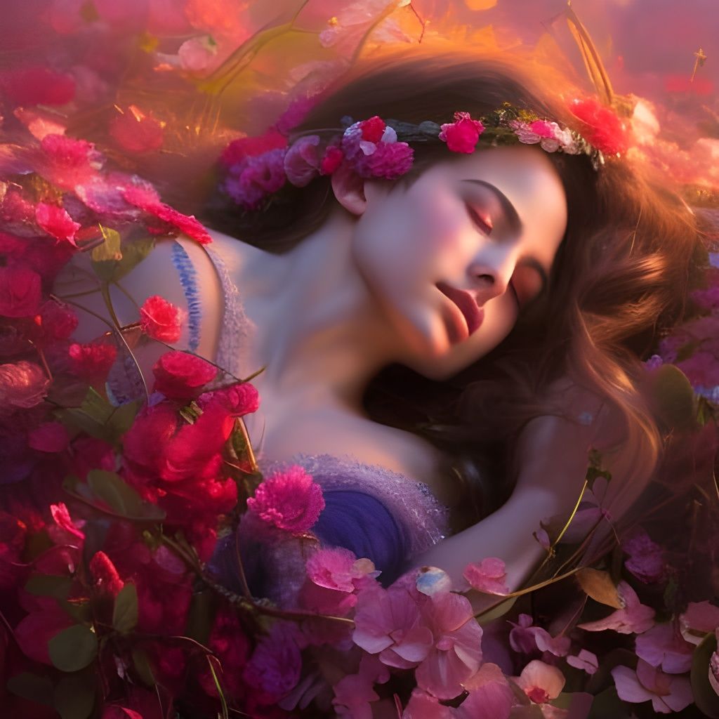 Sleeping Beauty Surrounded by Lava Flowers