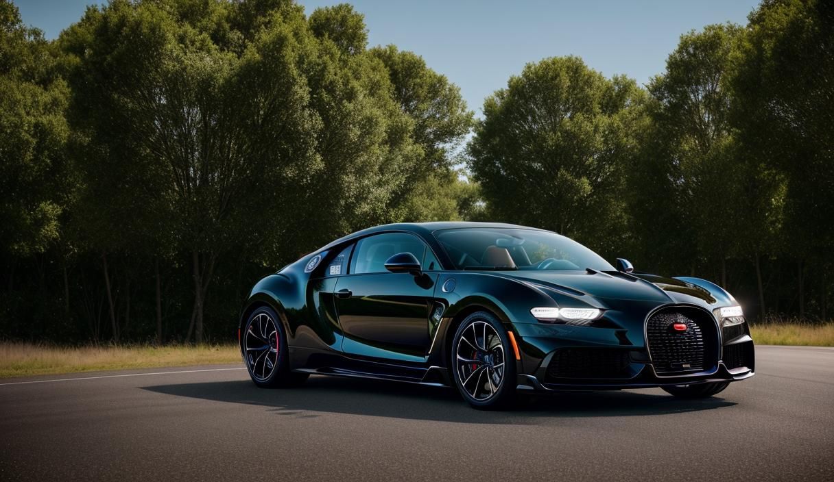 Bugatti La Voiture Noire Speeding: Hyper-Realistic Digital A...