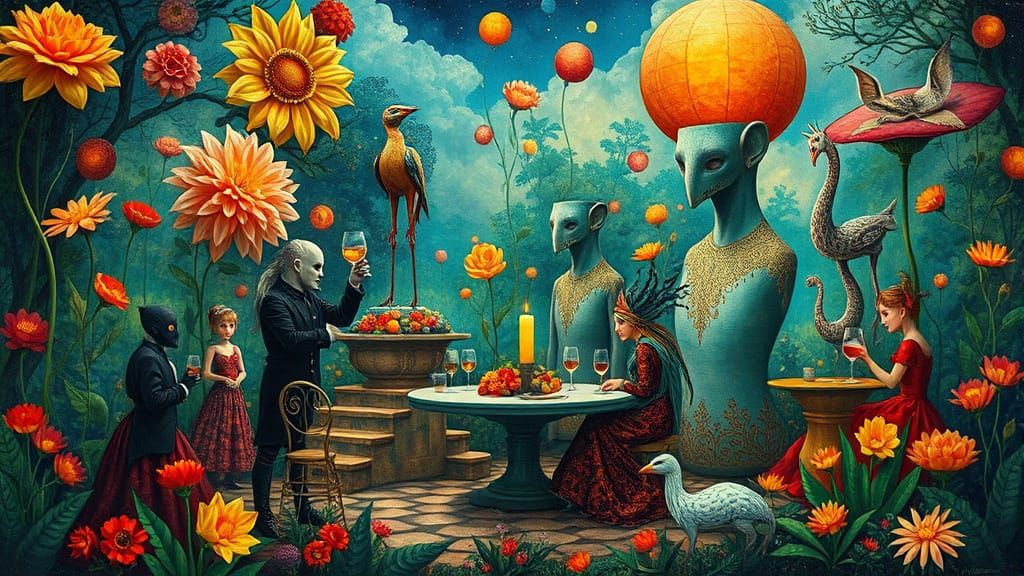 Surreal Garden Party in Fantasy Style