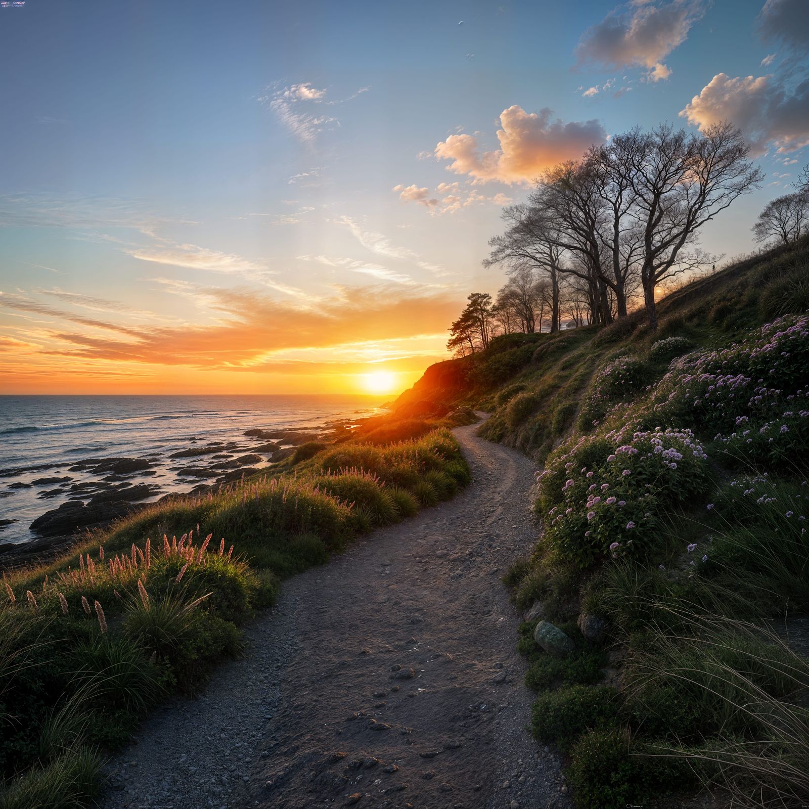 Coastal Path at Sunrise: A Scenic View