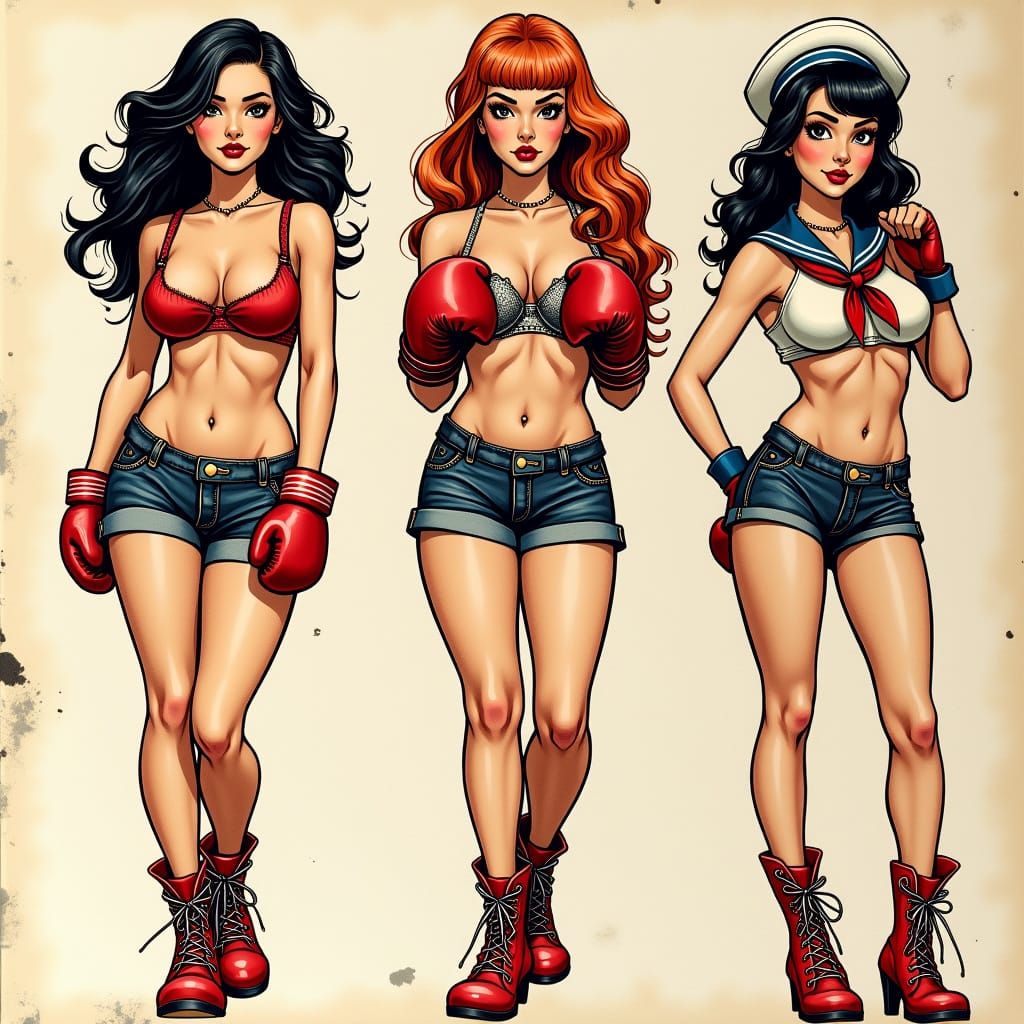 Vintage Tattoo Flash Designs in Sailor Jerry Style