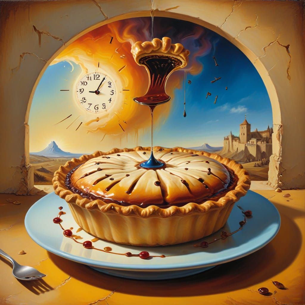 Surreal Math Humor: Pi Pie in a Whimsical Bakery