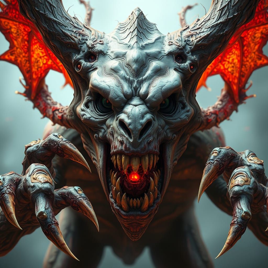 Surreal Dystopian Creature in Brutalist Concept Art Style