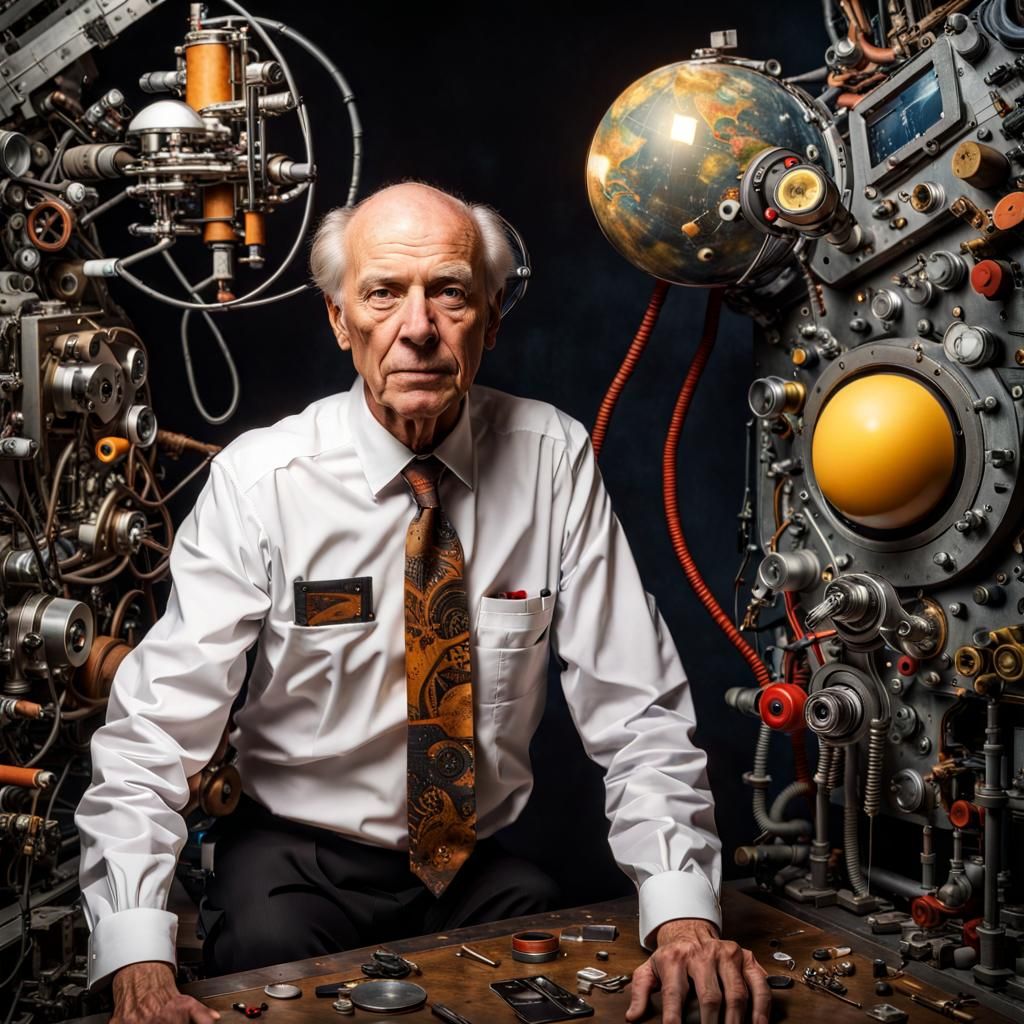 Surreal Spaceships Orbiting in Magical Realism Style