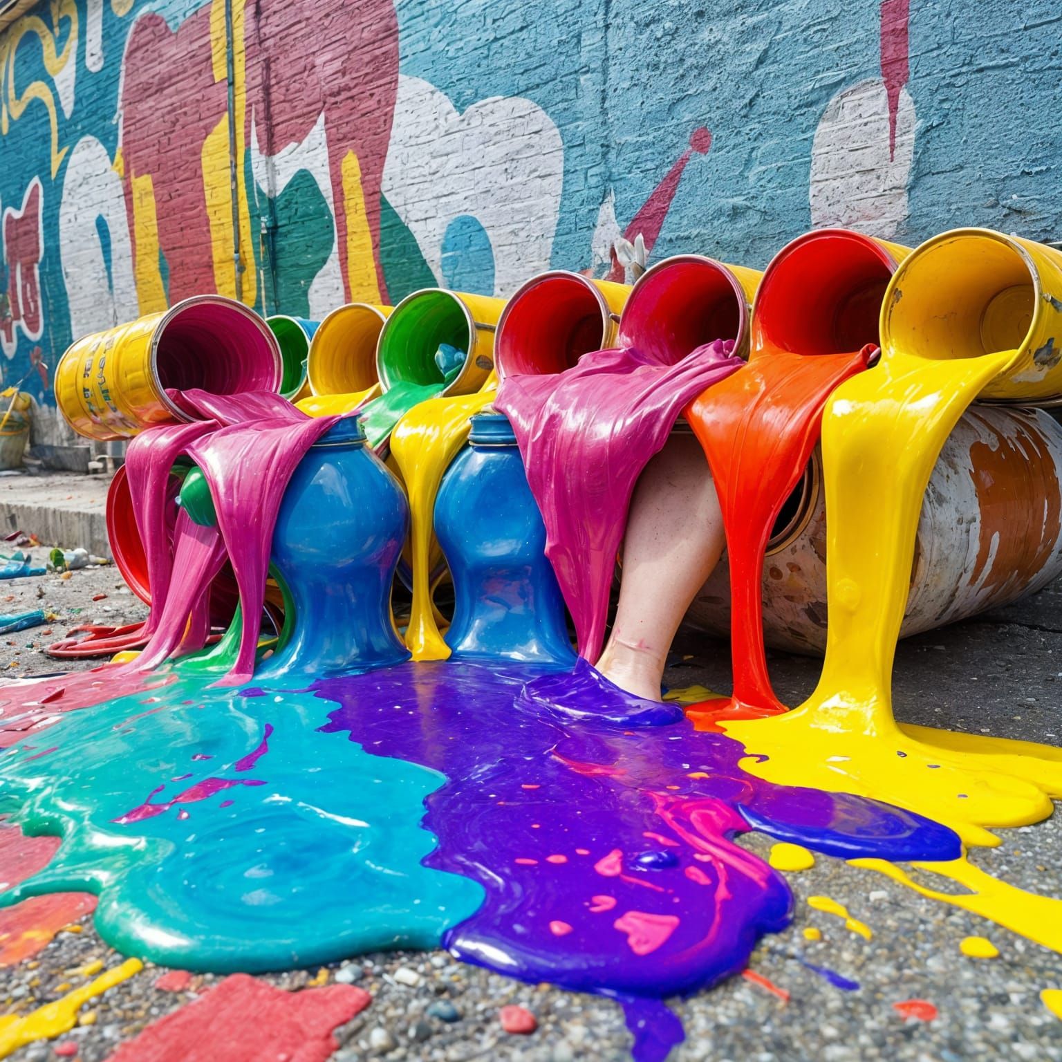 Vibrant City Streets Awash in Rainbow Hues