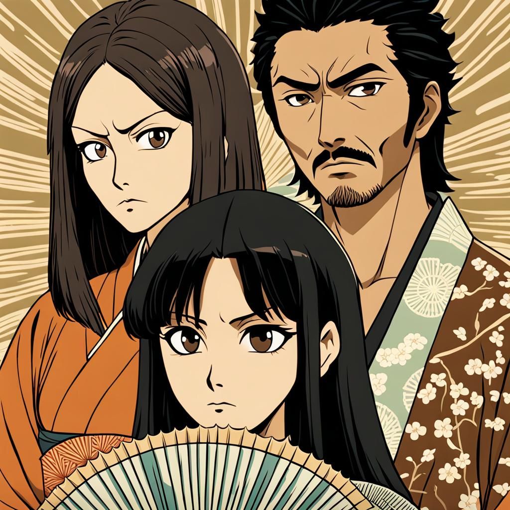 1970s Anime Scene with South Asian Woman