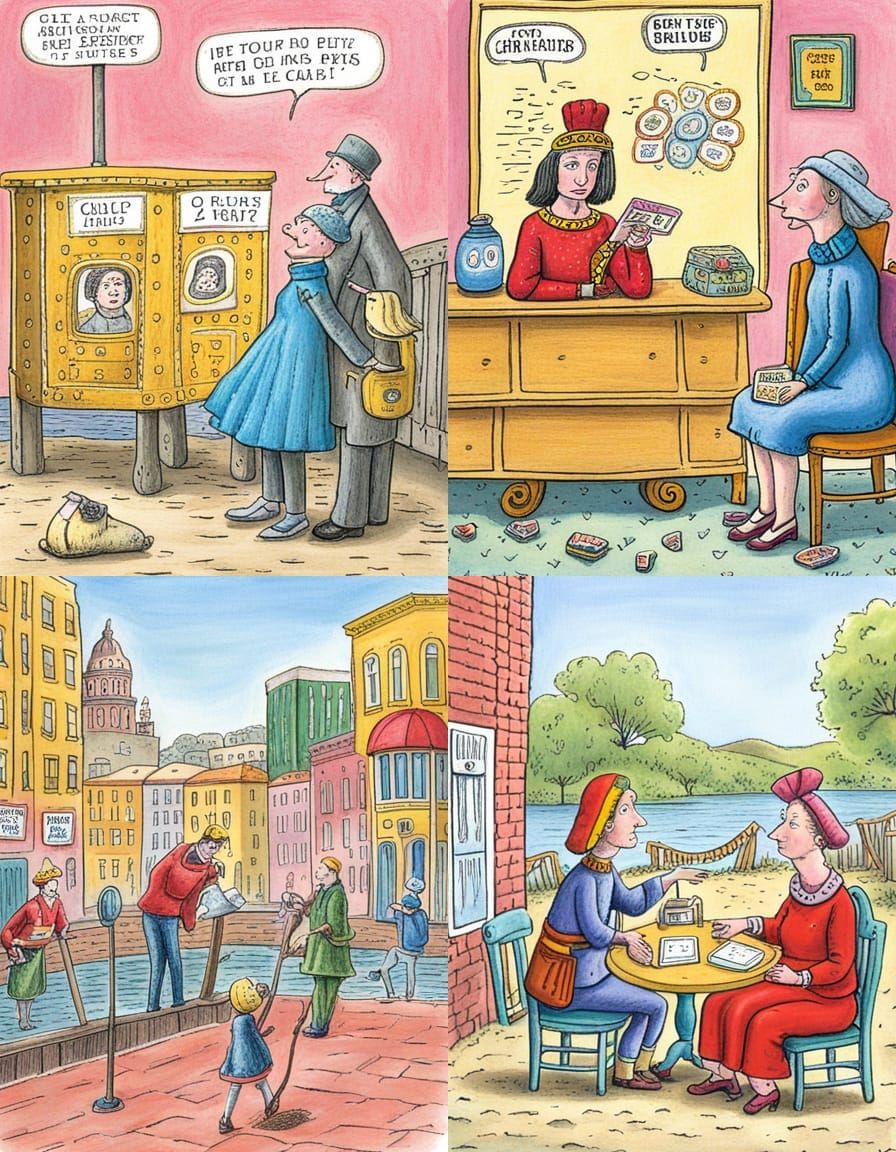 Humorous Cartoon Illustration in Comic Art Style