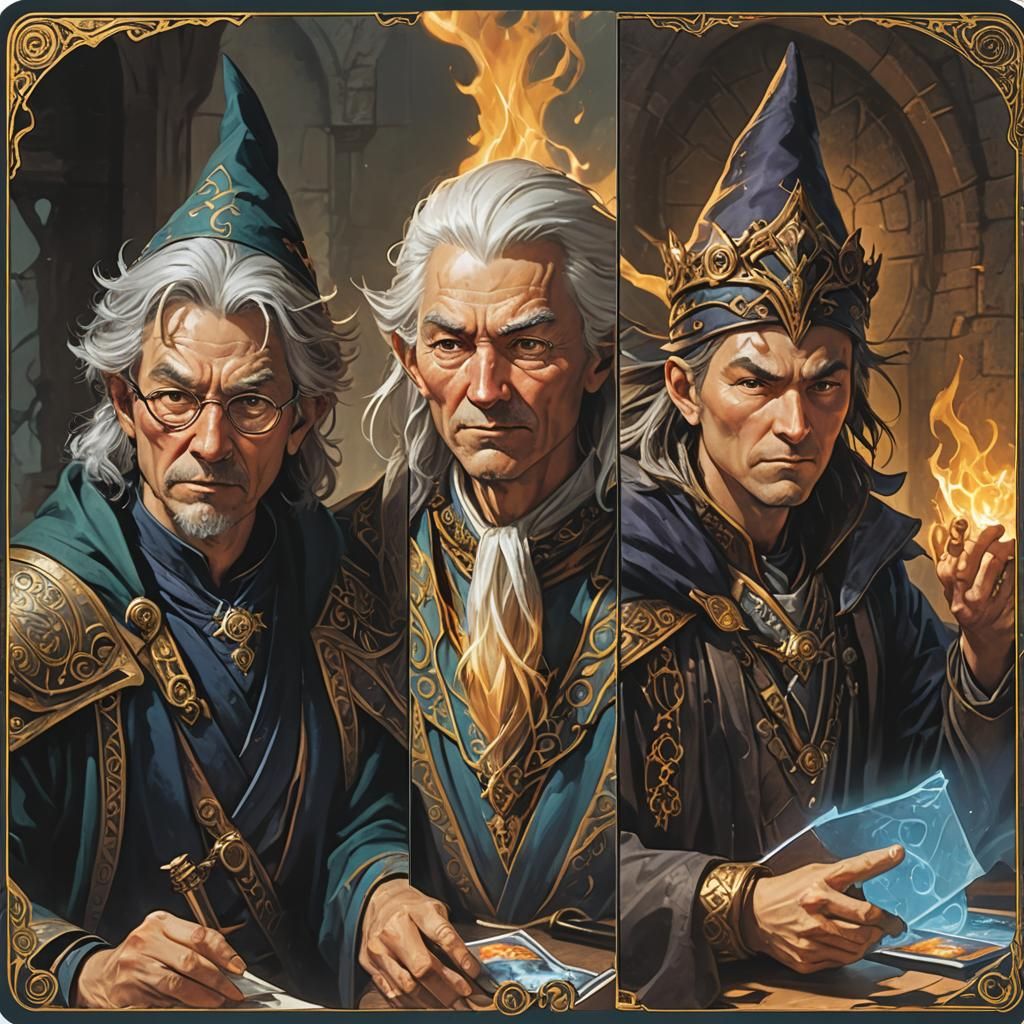 Magic Card Game Wizard and Apprentice