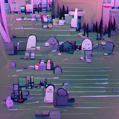 Eerie Graveyard Scene