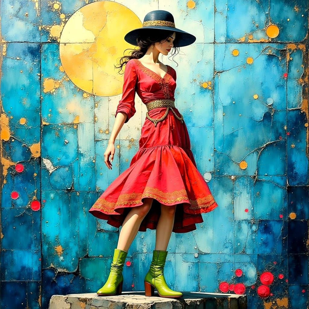 Abstract Image in Cozy Pastel Divine Oil Style