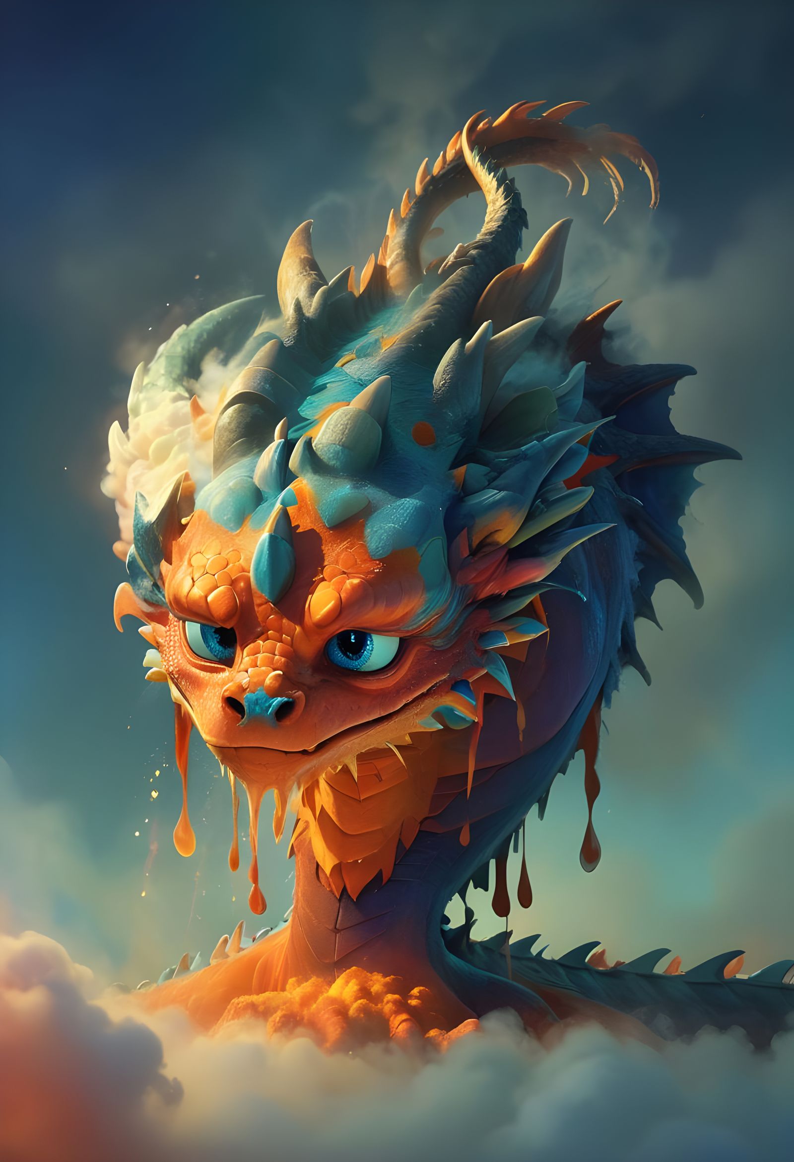 Stylized Dragon in 3D Digital Art