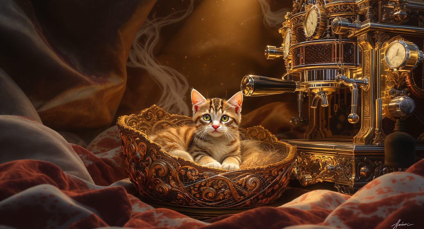 Cute Civet Cat in Hipster Coffee Shop