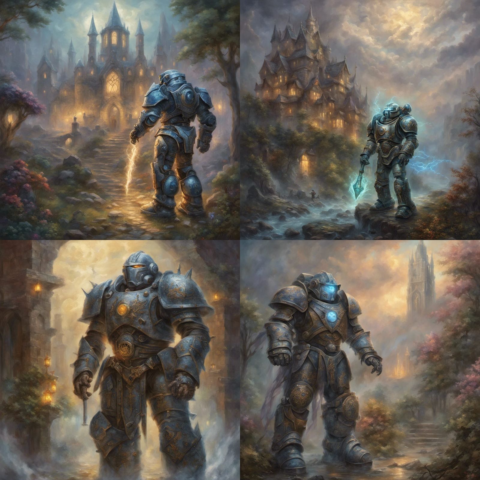 Arcane Power Armor Knight with Glowing Runes