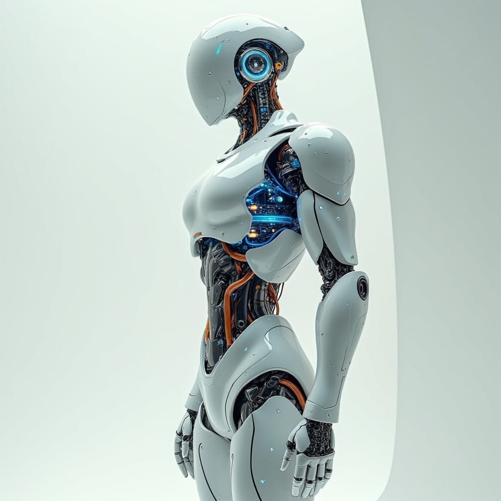 Cyberpunk Android Masterpiece in Matte Painting Style