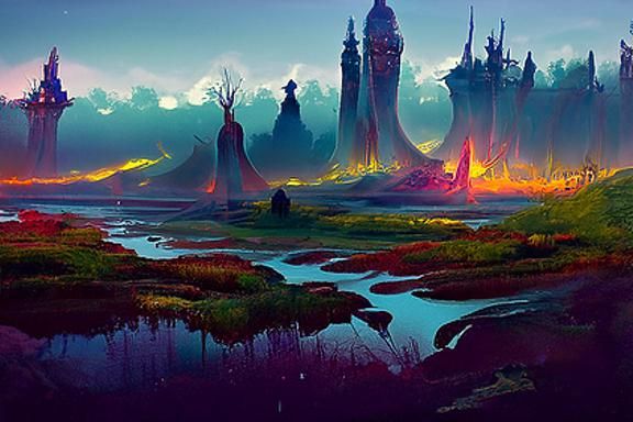 Mystic Marsh: Fantasy Art in Vivid Detail