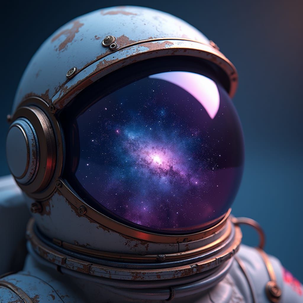 Galactic Astronaut Helmet in Cinematic Style