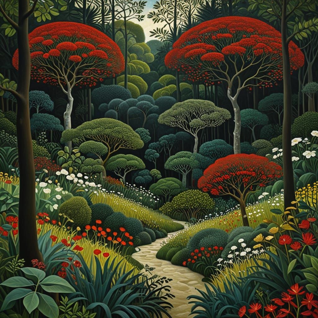 Photorealistic Landscape in Klimt Style