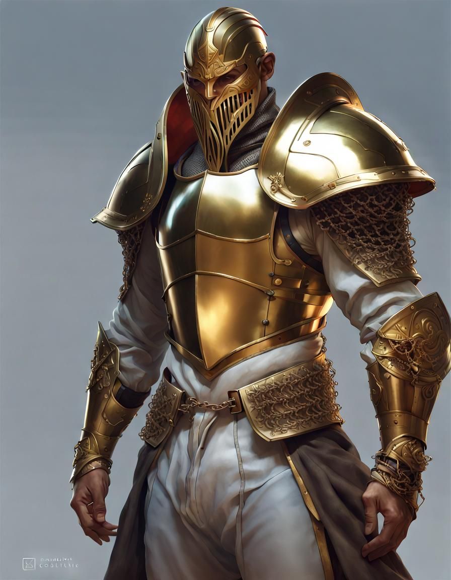 Goliath in Brass Armor, Hyperdetailed Digital Portrait