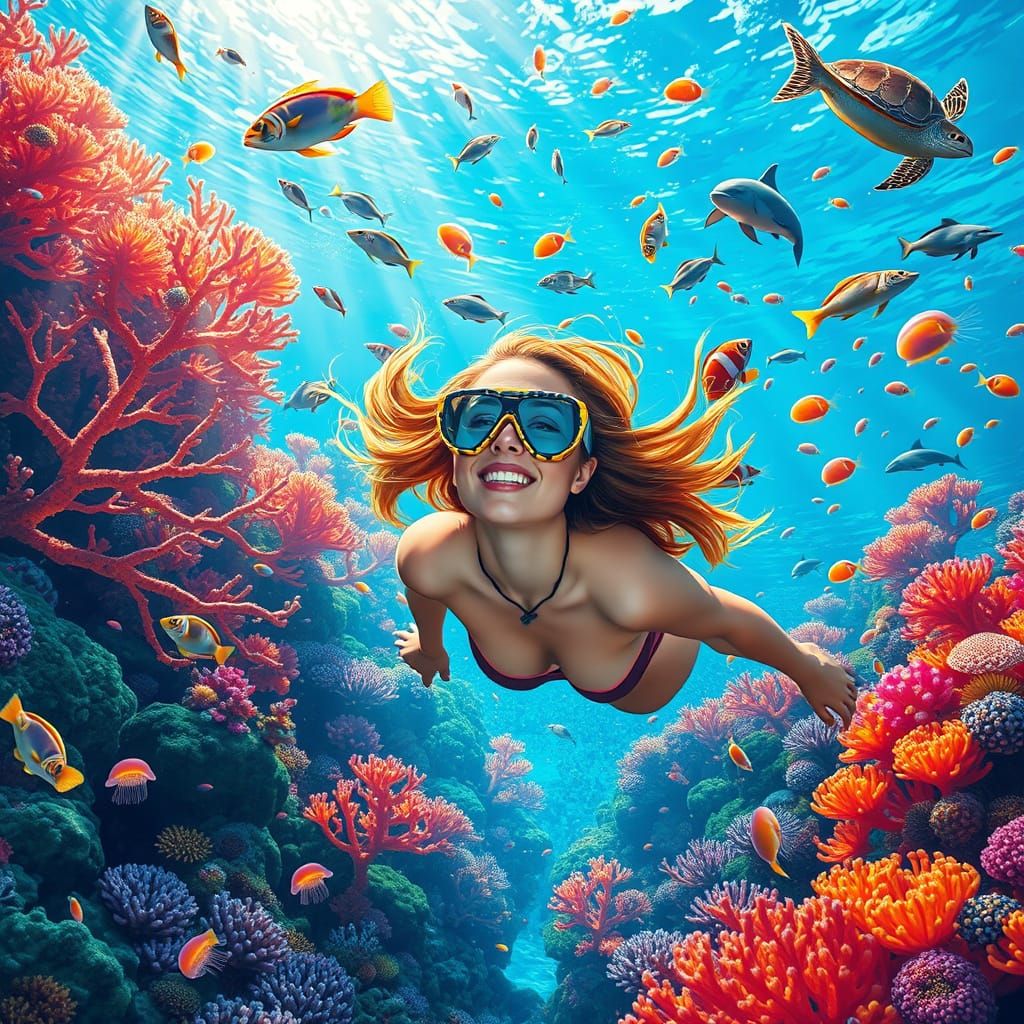 Snorkeling in a Luminous Coral Reef