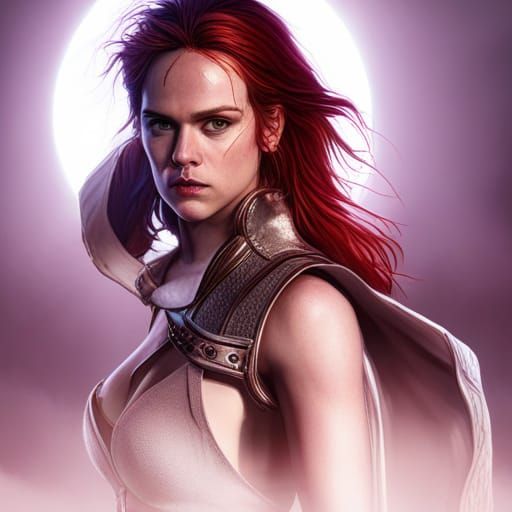 Red Sonja in Dark Fantasy Style