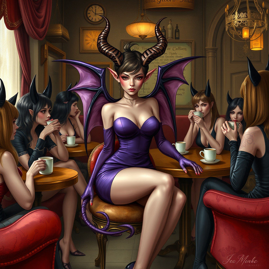 Fantasy Creatures at Coffee Shop in Amy Brown Style