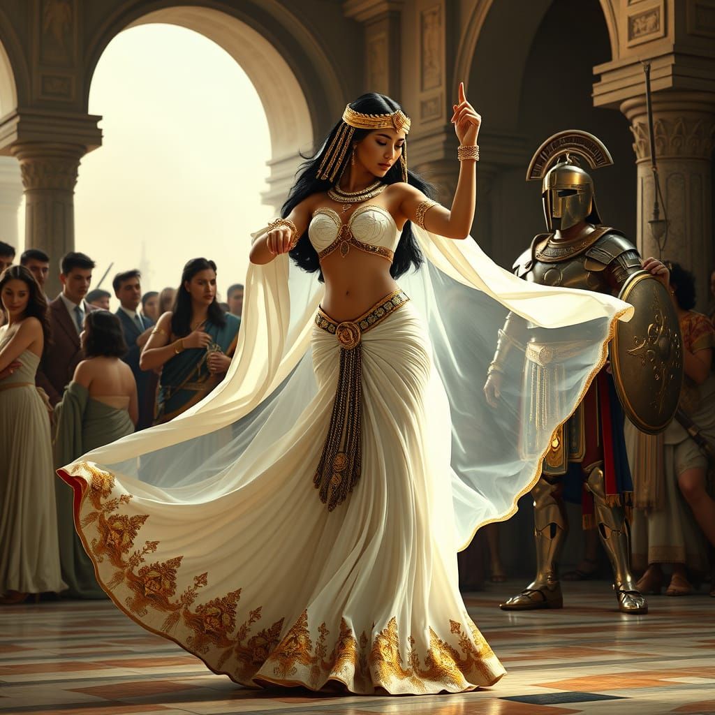 Egyptian Queen in Art Nouveau Style Belly Dances for Roman S...