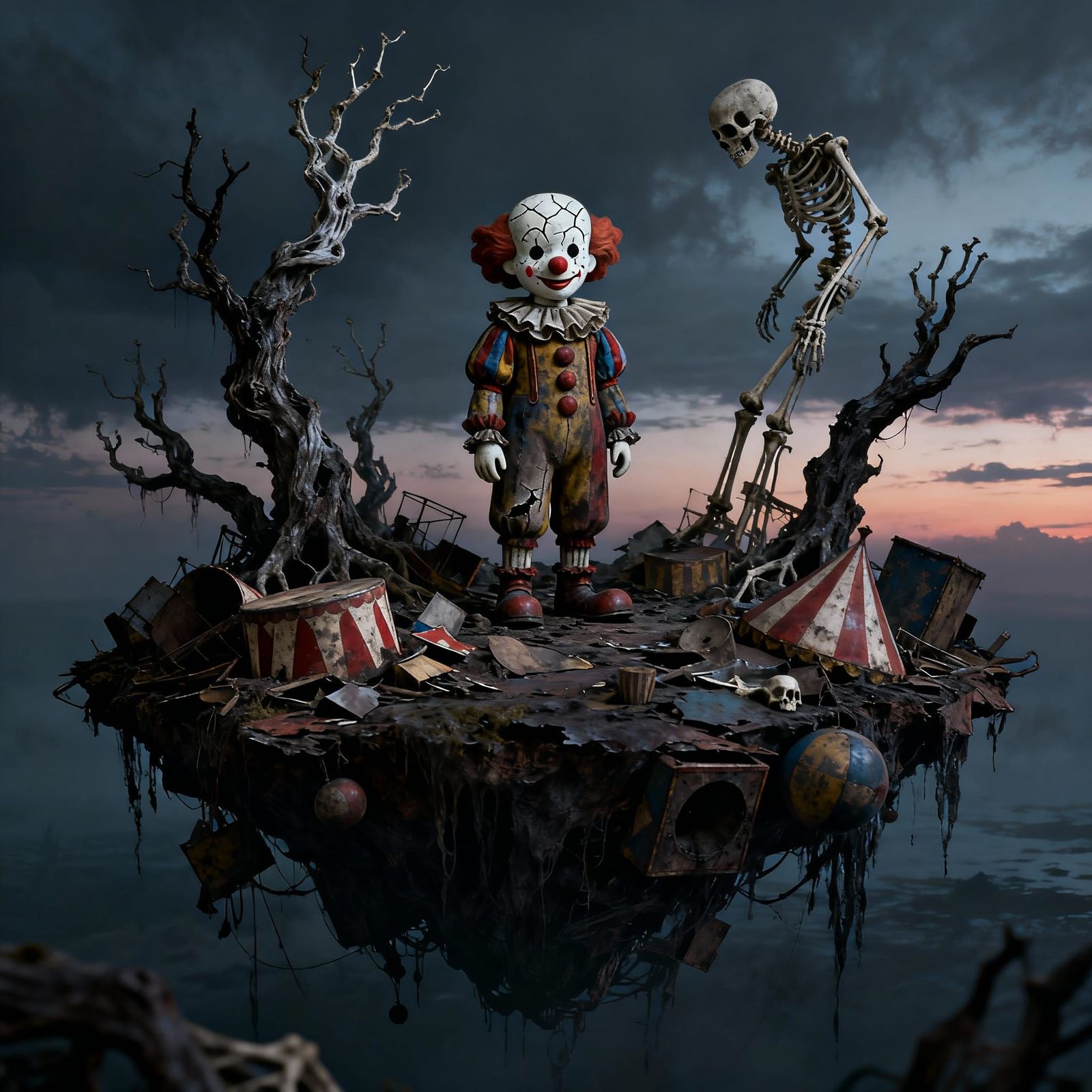 Melancholy Clown on Desolate Island