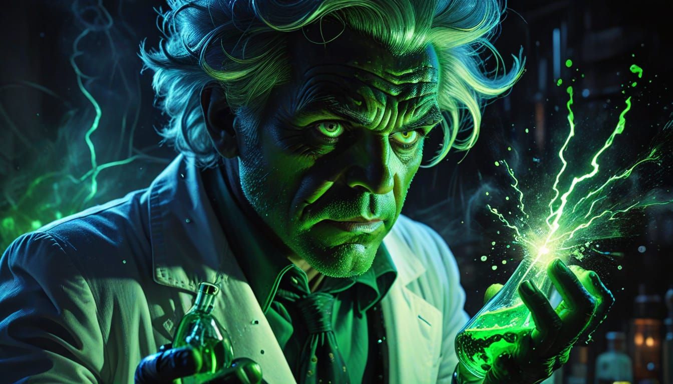 Mad Scientist Masterpiece in Vintage Pulp Art Style