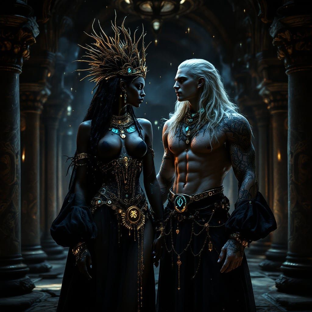 Ethereal Gothic Vampire Queen in Rich, Dark Fantasy Realm