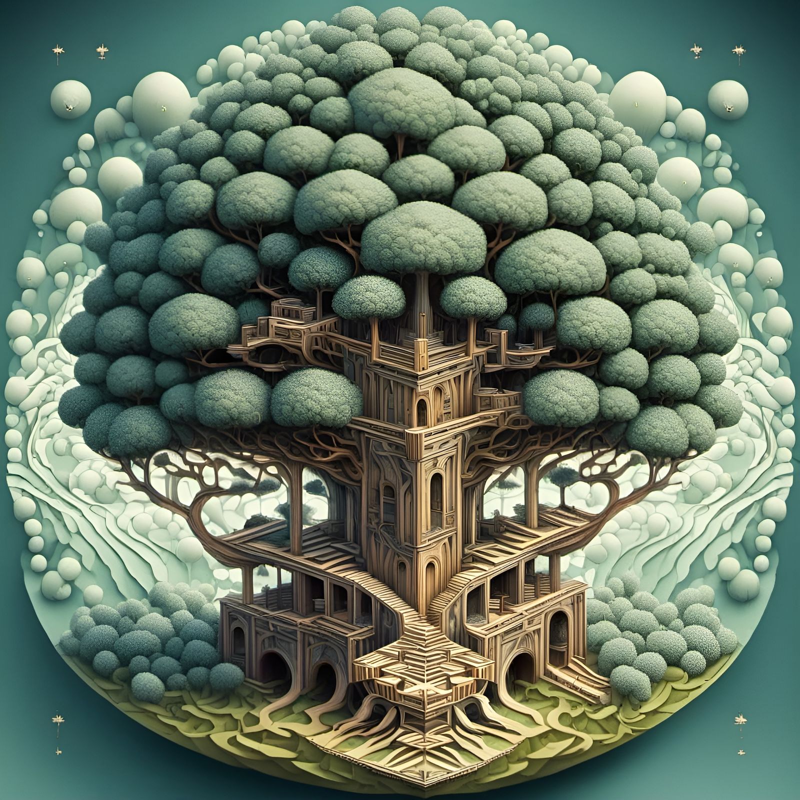 Tree house by Escher