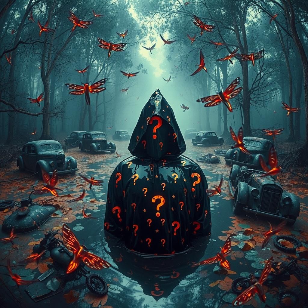 Eerie Swamp Figure Emerges in Surreal Dreamscape