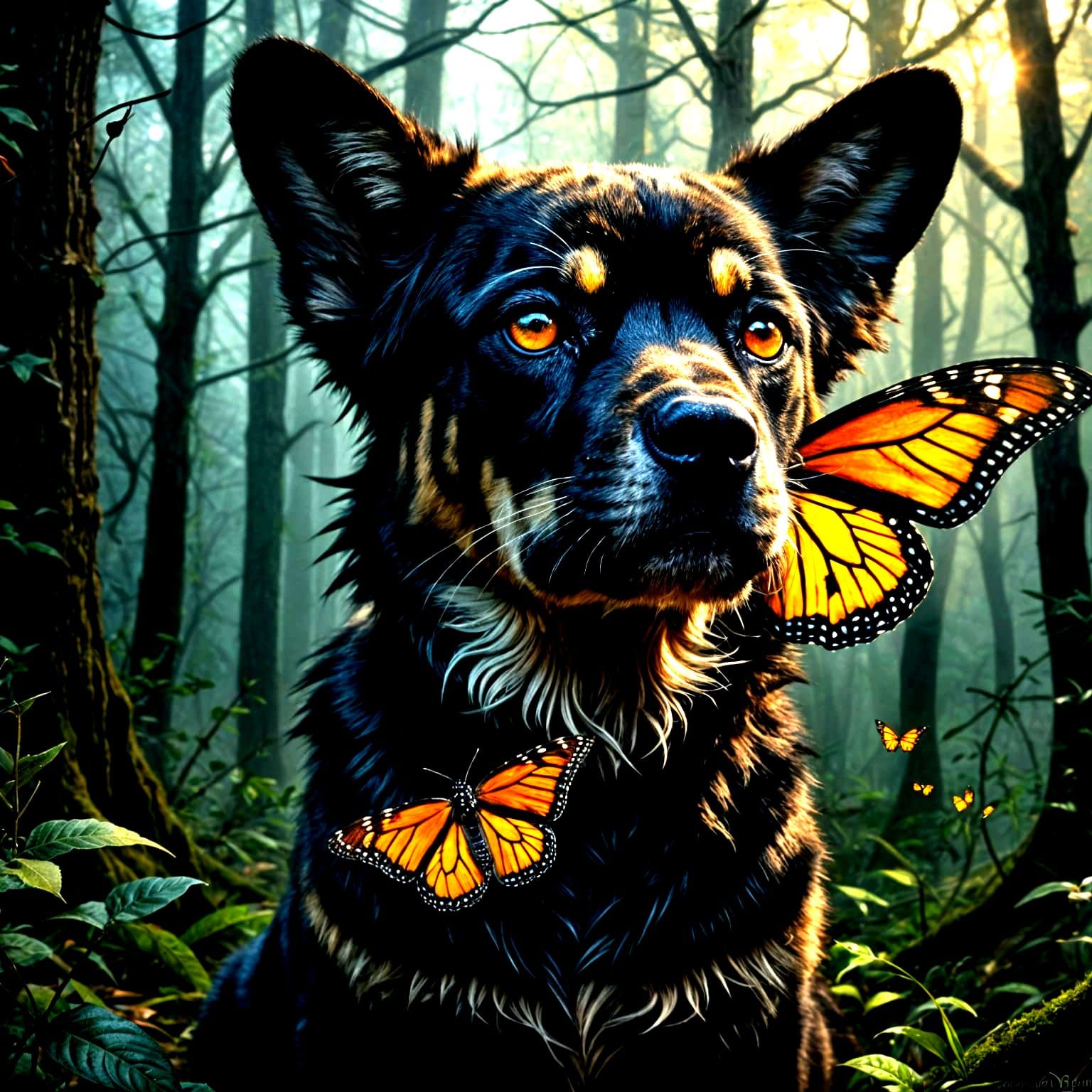 Majestic Monarch Butterfly with a Hint of Dark Mystery