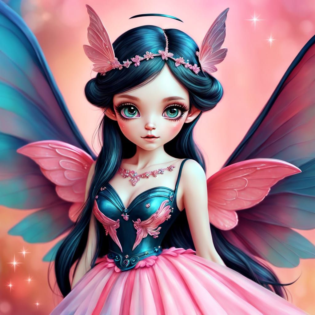 Dreamy Fairy Doll in Pink: A Digital Masterpiece